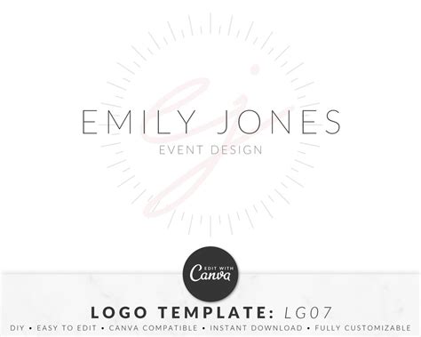 Logo Template for Canva, Canva Logo Design, Customizable Logo Template ...