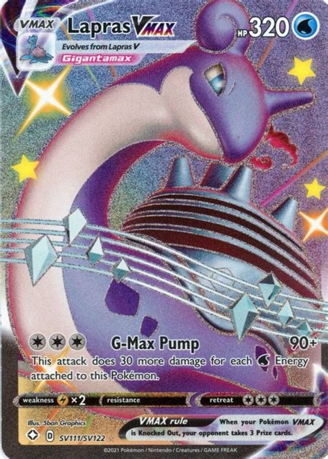 Lapras VMAX 2021 Shining Fates #SV111 Shiny Rare (Full Art) Price Guide - Sports Card Investor