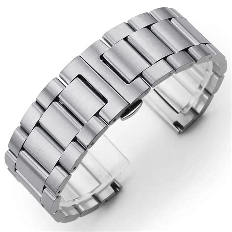 Men's stainless steel bracelet, metal silver strap, watch 20212223 24mm ...