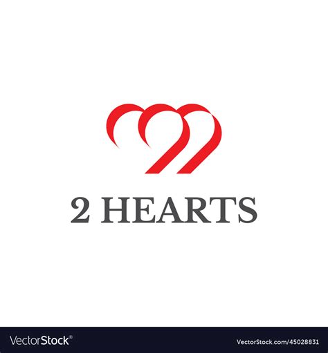 Two hearts logo image Royalty Free Vector Image