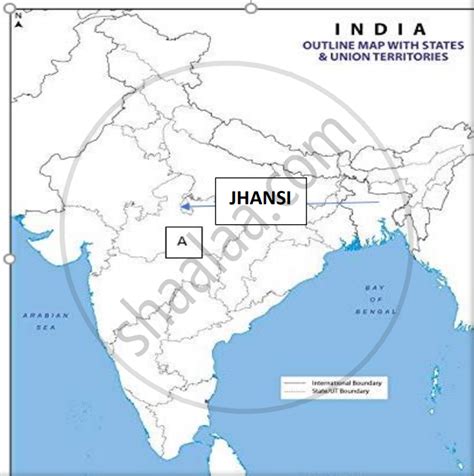 On the same outline map of India, a place related to the centres of the ...