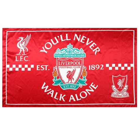 Liverpool FC Flag Soccer Club Fans Outdoor Banner - You'll Never Walk Alone 3x5 ft Red : Amazon ...