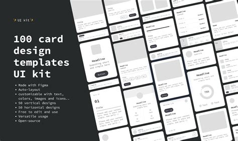 100 card design templates UI kit | Figma
