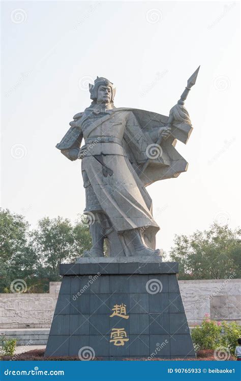 Zhao Yun Statues at Zilong Square in Zhengding, Hebei, China. Stock Image - Image of site ...