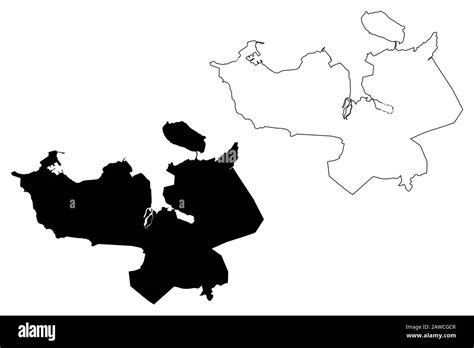 Reykjavik City (Iceland, island) map vector illustration, scribble sketch City of Reykjavik map ...