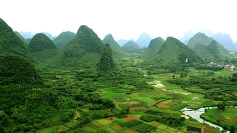 Papéis de Parede Paisagem de Guangxi Guilin Yangshuo, aldeia, montanhas, China 3840x2160 UHD 4K ...