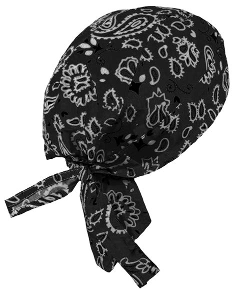 BLACK Paisley Doo Rag Durag Headwrap Cotton Chemo Bandana Skull Cap ...