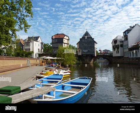 Bad Kreuznach With The Famous Bridge Houses Stock Photo - Alamy