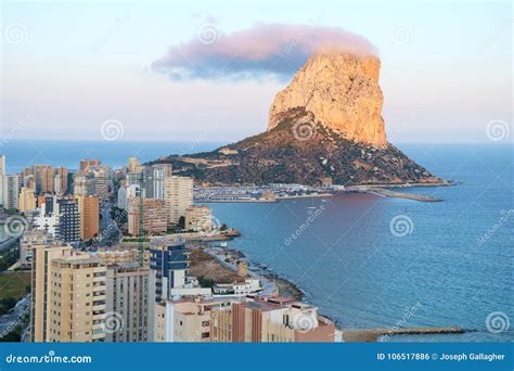 Calpe Rock, Ifach, Seen from Downtown, Costa Blanca, Spain Stock Photo - Image of europe ...