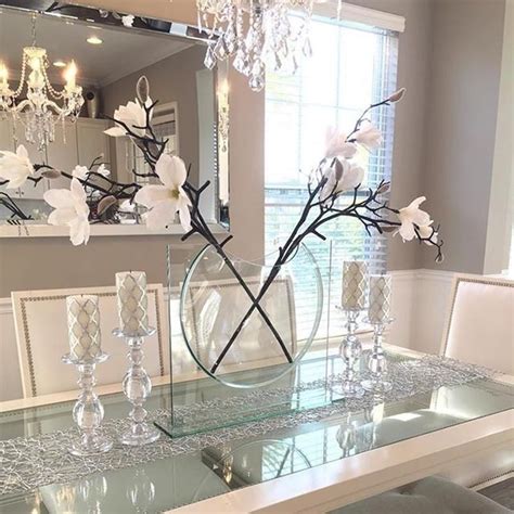 HugeDomains.com | Glass dining room table, Romantic home decor, Dining table centerpiece