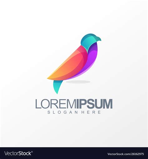 Colorful bird logo design Royalty Free Vector Image