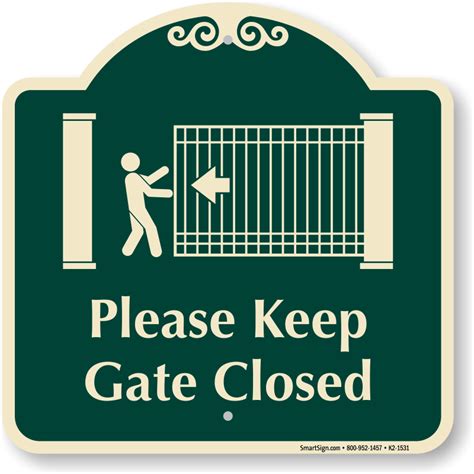 Keep Gate Closed Signs | Free Shipping from MyParkingSign