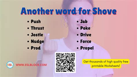 What is another word for Shove? | 20 Sentences with Shove - English as a Second Language