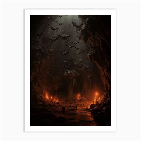 Majestic Bat Cave Silhouette 3 Art Print by FlightNight Studios - Fy