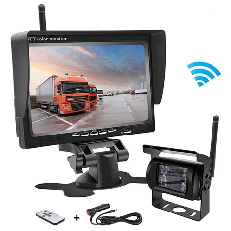 Wireless Vehicle Backup Camera Kit 4.3 inch LCD Monitor 18 LED IR Night ...