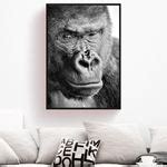 Gorilla Face Black & White Canvas - BidoluTablo Online