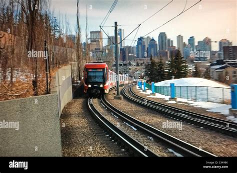 LRT, CTrain, Calgary transit, light rail transit, downtown Calgary, Alberta, Canada Stock Photo ...