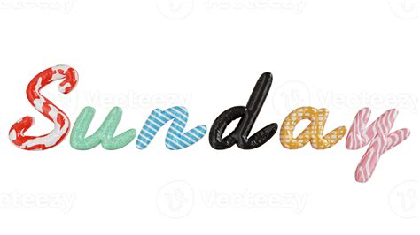 Sunday colorfull 3d text 12896205 PNG