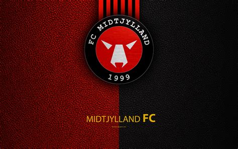 Download wallpapers FC Midtjylland, 4k, logo, leather texture, Danish football club, Superligaen ...