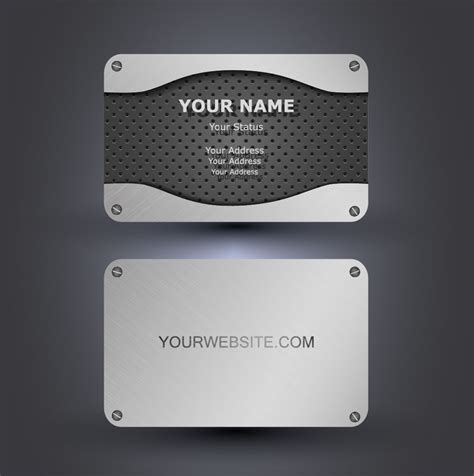 Metallic style business cards vectors 02 free download