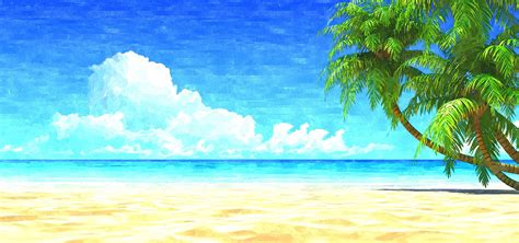 Beach Watercolor, Beach, Watercolor, Painting Background Image for Free Download