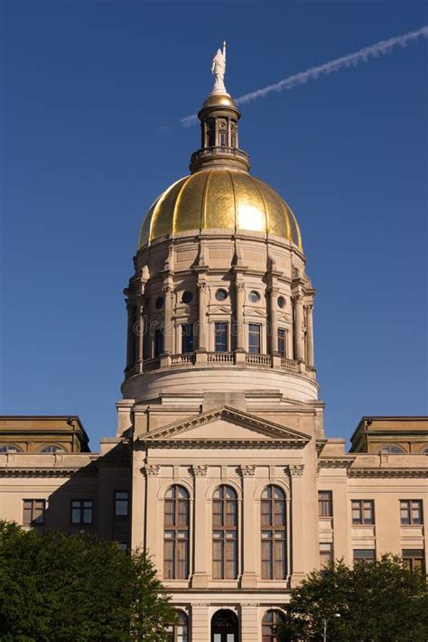 Atlanta Georgia State Capital Gold Dome City Architecture Flags Stock Photo - Image of capitol ...