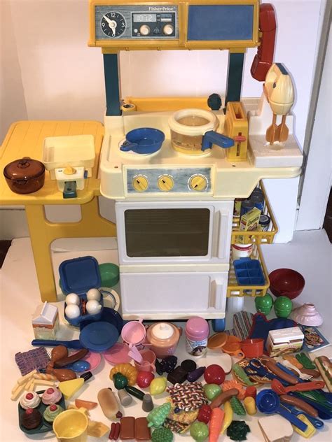 Fisher-Price Kitchen Fun with Food Play Set Vintage W/ 75+ Accessories !! #FisherPrice Childhood ...