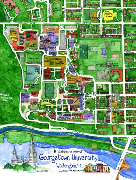 Map of Georgetown University Campus, 11"x14"