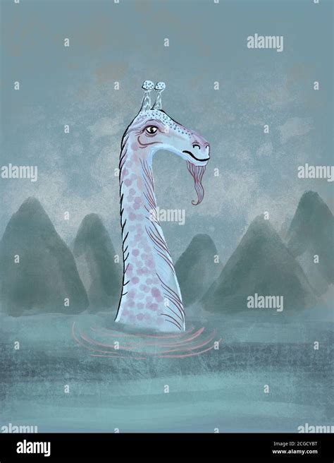 LOCH NESS MONSTER Illustration of a Cryptid monster Stock Photo - Alamy