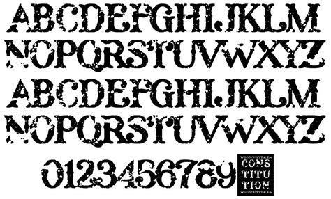Constitution font by Woodcutter - FontRiver