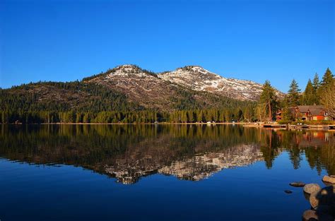 Donner Lake Cabin Reflection Photograph by Marilyn MacCrakin