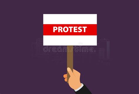 Hand Holding Protest Sign Flat Illustration Stock Vector - Illustration of angry, message: 222976087