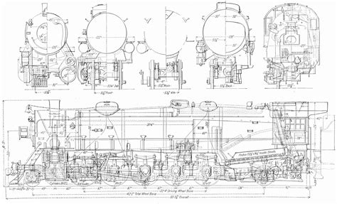 USRA_Heavy_Santa_Fe_old schematics! | Technical drawing, Locomotive, Train drawing