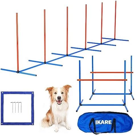 Amazon.com : IKARE 4 Piece Dog Agility Training Equipment Pet Obstacle Course Training Starter ...