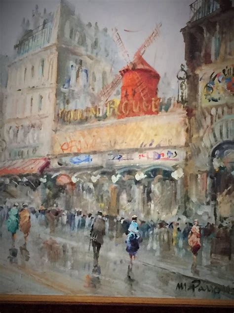 Unknown Early 20th Century French Painting "Le Moulin Rouge" For Sale at 1stdibs