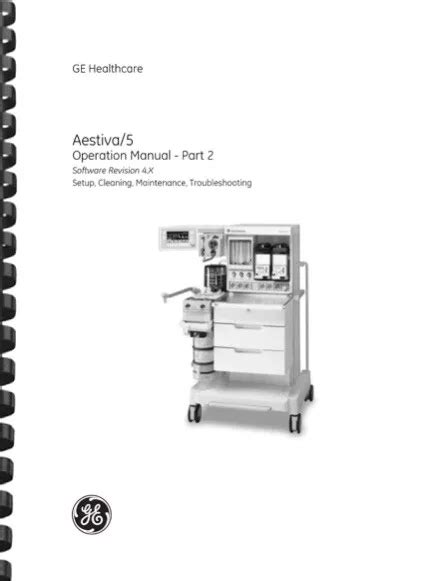 GE DATEX OHMEDA Aestiva 5 Anesthesia Machine Part 2 USER'S OPERATION MANUAL $75.00 - PicClick