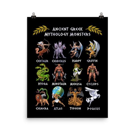 Greek Mythology Mythical Creatures Canvas Poster Ancient - Etsy UK