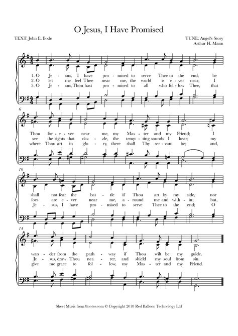 Mann, Arthur H - O Jesus, I Have Promised Sheet music for Choir - 8notes.com