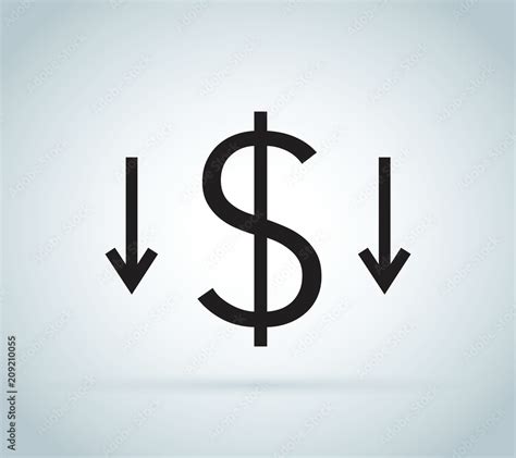 Reduce costs icon. Money clip art isolated on white background. Cost reduction concept. Cost ...