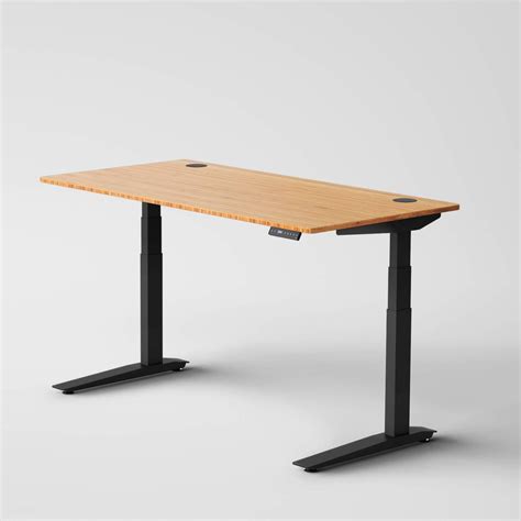 Jarvis Standing Desk Bamboo Top - Electric Adjustable Height Sit Stand ...