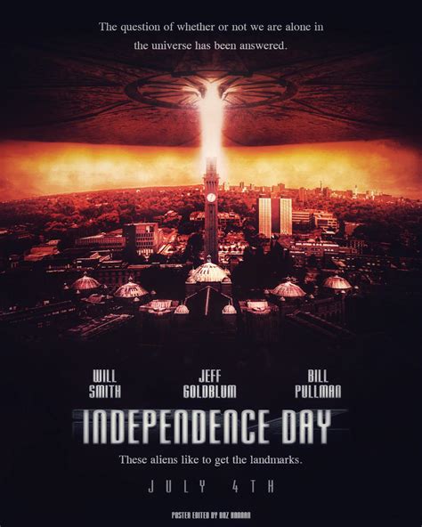 Independence Day (1996) Movie Poster (Fan Made) ~ Location Is Birmingham, UK : r/ID4