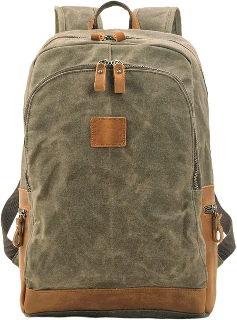 Amazon.com | WUDON Canvas Leather Backpack for Women - Casual Style Shoulder Rucksack for ...