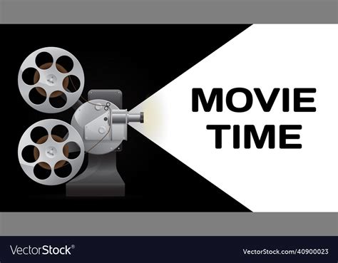 Retro movie projector with film reel and tickets Vector Image