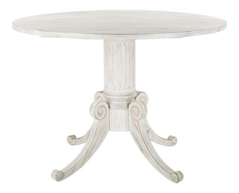 Round Drop Leaf Dining Table in Antique White | Chairish