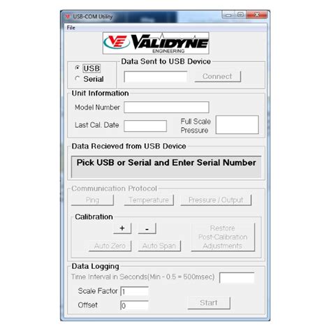 USB-COM Data Logger | Validyne Engineering