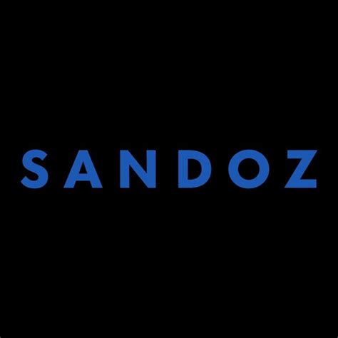 the sandoz logo on a black background