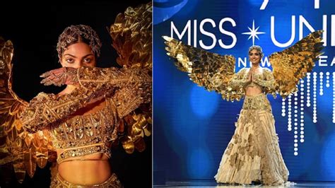 Divita Rai sparkles in ‘sone ki chidiya’ avatar as she represents India in Miss Universe pageant ...