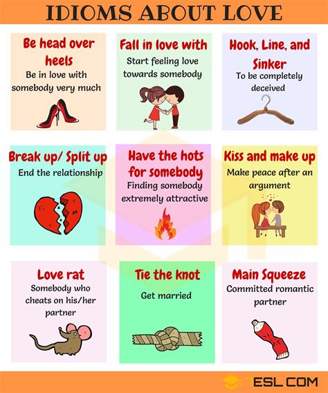 35+ Useful Love Idioms, Sayings & Phrases with Examples • 7ESL