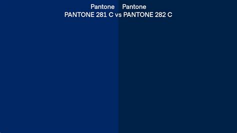 Pantone 281 C vs PANTONE 282 C side by side comparison