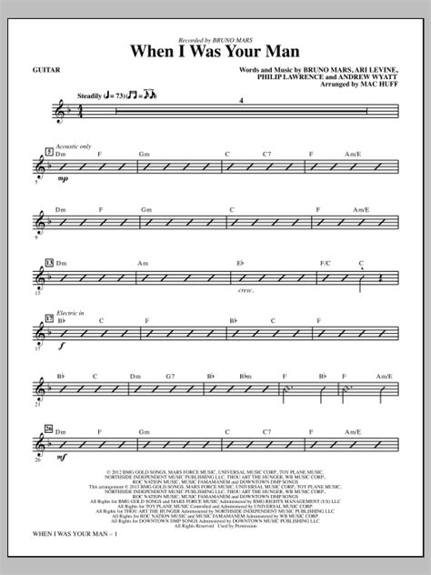 When I Was Your Man - Guitar | Sheet Music Direct